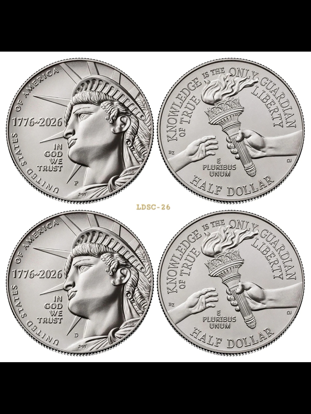 United States 1776-2026 P + D Liberty Half Dollar 2-Coins - Semi-quincentenial